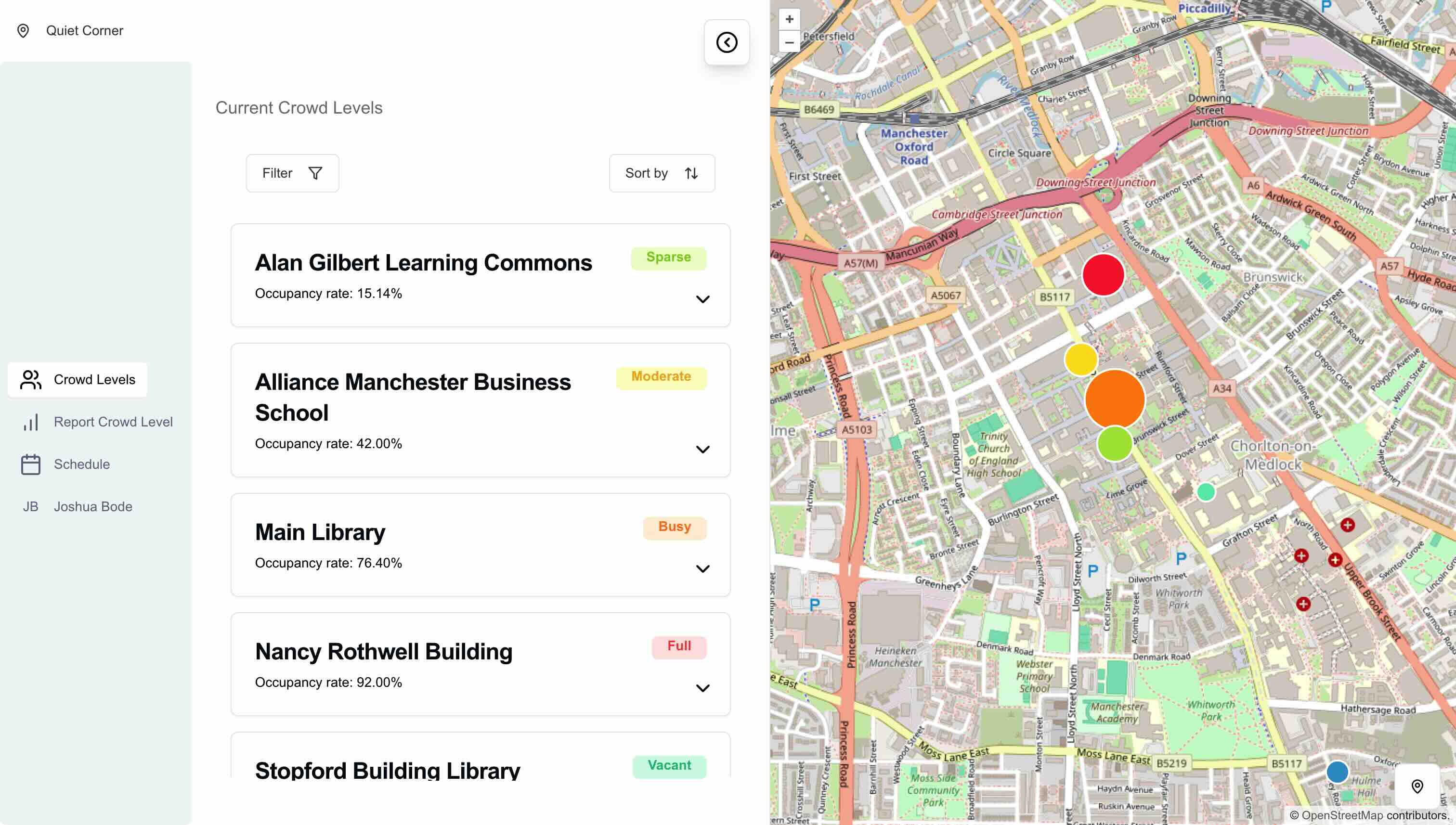 QuietCorner App Screenshot