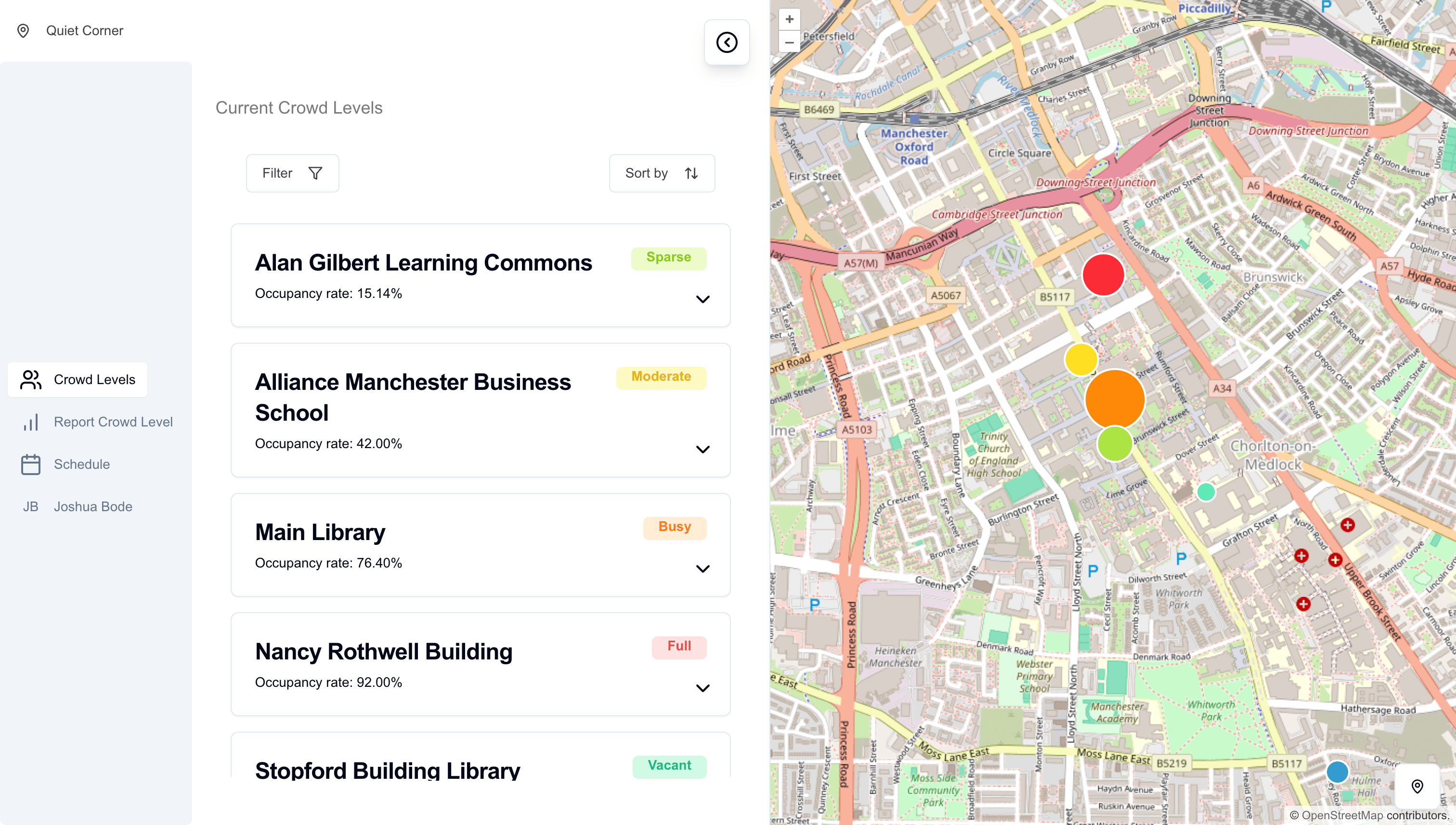 QuietCorner App Screenshot